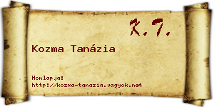 Kozma Tanázia névjegykártya