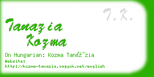 tanazia kozma business card